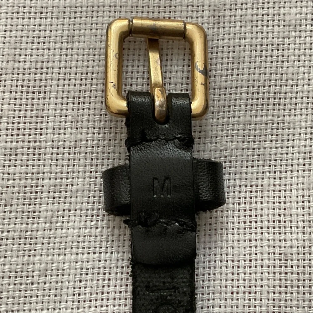 J.Crew Skinny Black Leather Studded Belt Size M - Picture 8 of 15